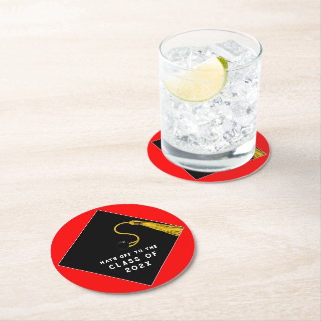 Graduation 2022 Party Favours Round Paper Coaster (Insitu)