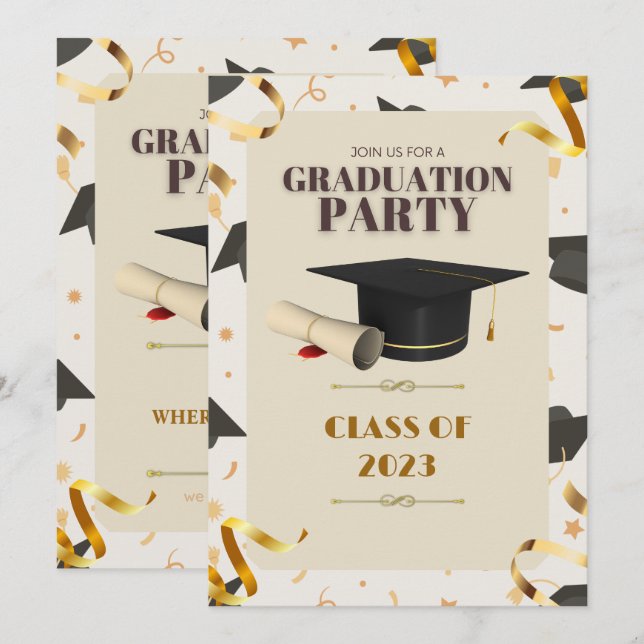 GRADUATION 2023: CELEBRATE YOUR HARD-EARNED SUCCES INVITATION (Front/Back)