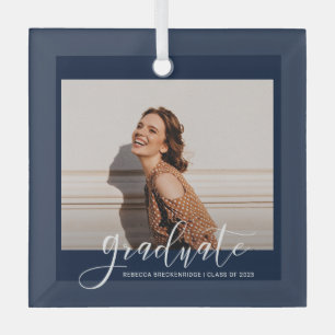 Graduation 2023 Graduate Photo Keepsake Christmas Glass Tree Decoration