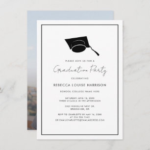 Graduation 2023 Photo Elegant Script Grad Party Invitation