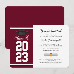 Graduation 2024 Burgundy Grad Party Invitation