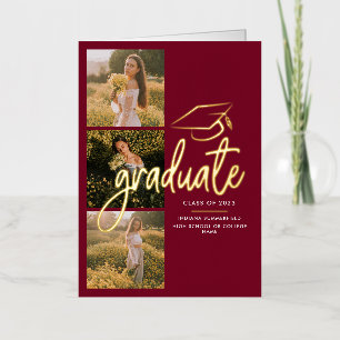 Graduation 2024 Gold Foil Grad Photo Announcement