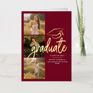Graduation 2024 Gold Foil Grad Photo Announcement