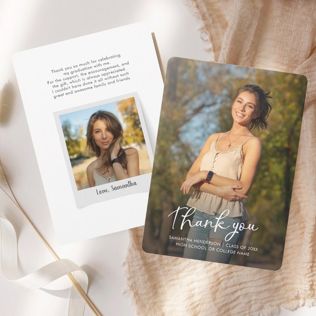 Graduation 2024 Graduate Photo Grad Thank You Card (Graduation 2025 Graduate Photo Grad Thank You Card)