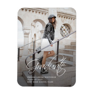 Graduation 2024 Hand-Lettered Photo Announcement Magnet