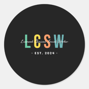 Graduation 2024 Licensed Clinical Social Worker Classic Round Sticker
