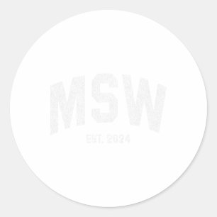 Graduation 2024 Master Social Work Grad Classic Round Sticker