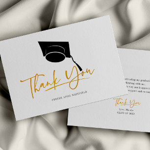Graduation 2024 Minimalist Script Thank You Card