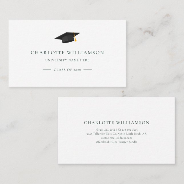 Graduation 2024 Modern Graduate Business Card (Front/Back)