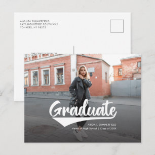 Graduation 2024 Modern Photo Announcement Postcard