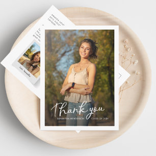 Graduation 2024 Multi Photo Script Thank You Postcard