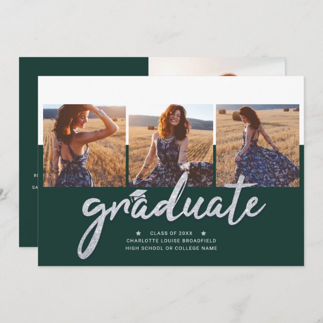 Graduation 2024 Photo Collage Grad Party Invitation (Front/Back)