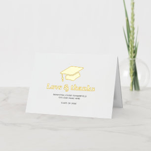 Graduation 2024 Photo Grad Thank You Gold Foil Greeting Card