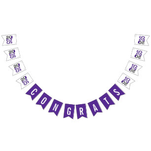 Graduation 2024 Purple Cap On Black Bunting