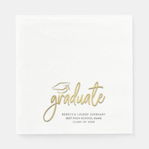Graduation 2024 Script Grad Party Paper Napkin