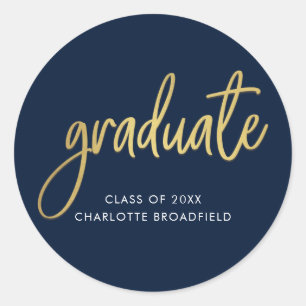 Graduation 2024 Script Party Classic Round Sticker