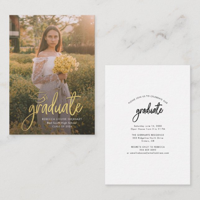 Graduation 2024 Script Photo Graduate Announcement (Front/Back)