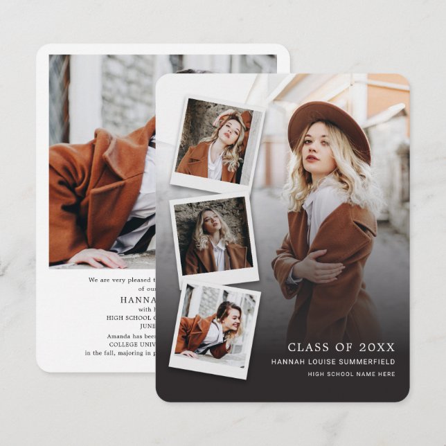 Graduation 2025 4 Photos Grad Announcement (Front/Back)