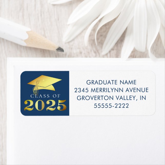 Graduation 2025 Blue Faux Gold or Custom Colour (Insitu)