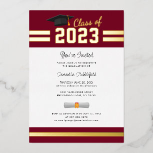 Graduation 2025 Burgundy Grad Party Gold