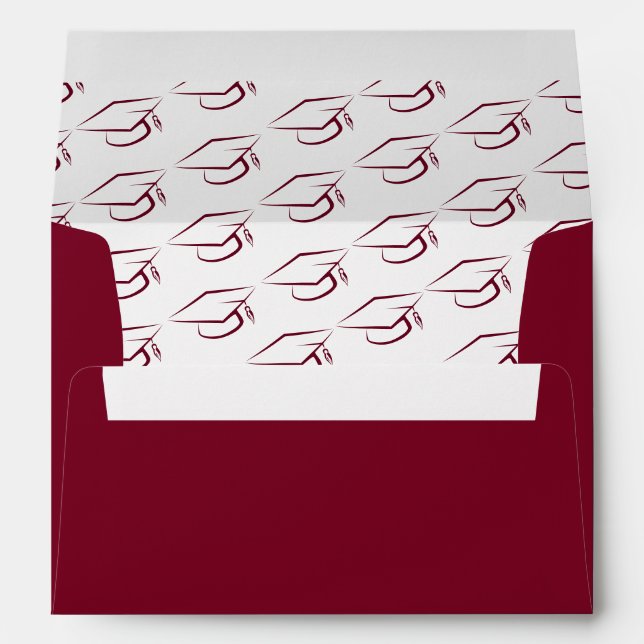 Graduation 2025 Burgundy Graduate Cap Pattern Envelope (Back (Bottom))