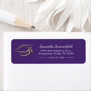 Graduation 2025 Cap Graduate Purple Return Address