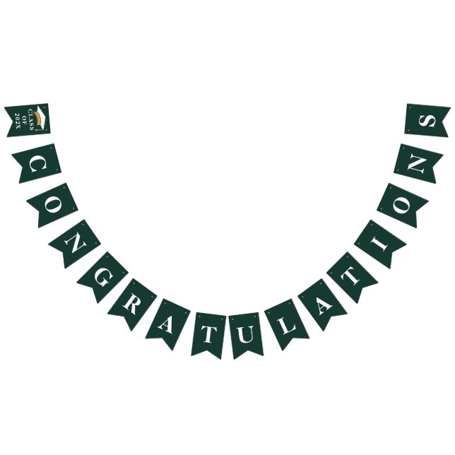 Graduation 2025 Congratulations Grad Green Bunting (All)