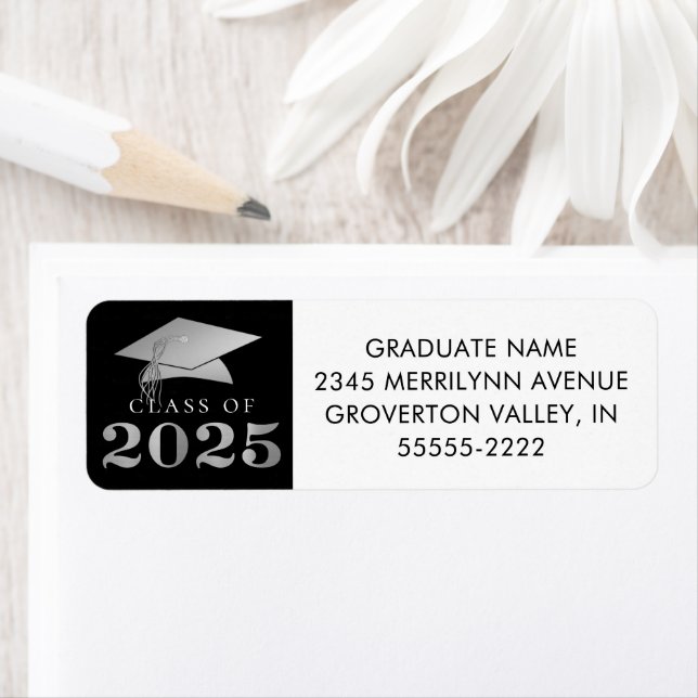 Graduation 2025 Elegant Faux Silver Foil Black (Insitu)