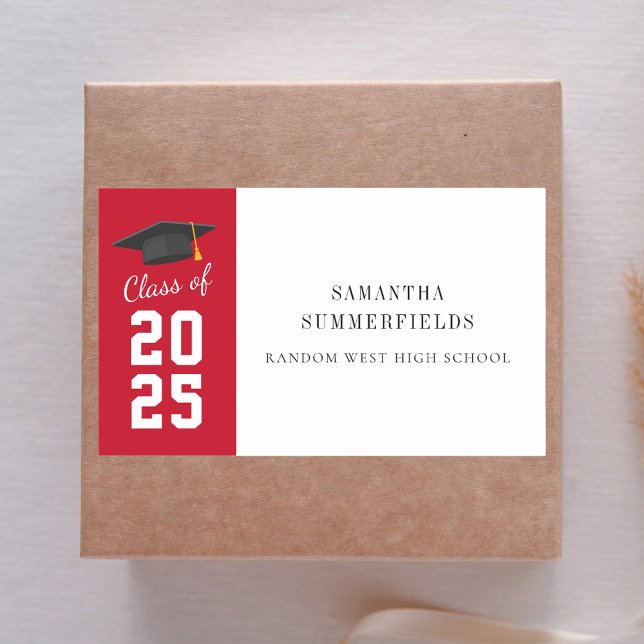 Graduation 2025 Elegant Minimal Grad Party Rectangular Sticker (Graduation 2025 Elegant Minimal Grad Party Rectangular Sticker)