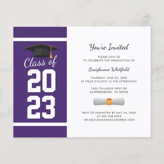 Graduation 2025 Elegant Purple Party Invitation (Front)