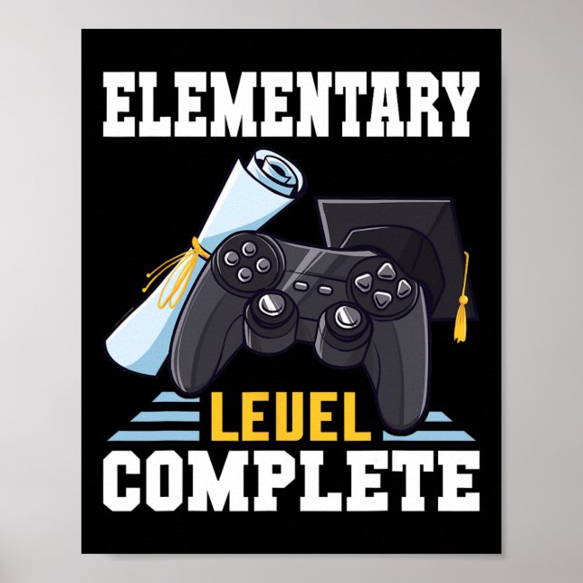 Graduation 2025 Elementary Level Complete Retro Ga Poster (Front)