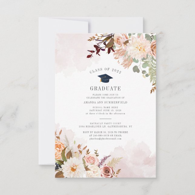 Graduation 2025 Floral Grad Party Invitation (Front)