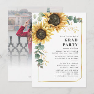 Graduation 2025 Floral Photo Graduation Party Invitation