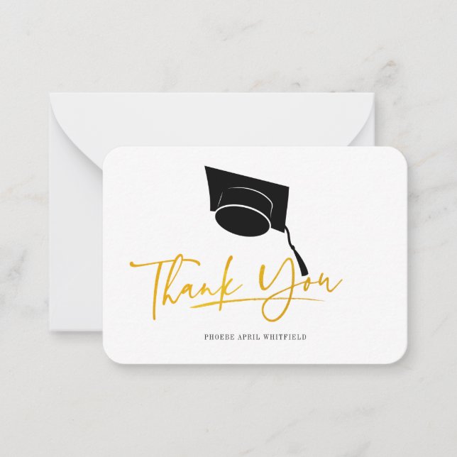 Graduation 2025 Grad Cap Thank You Card (Front)