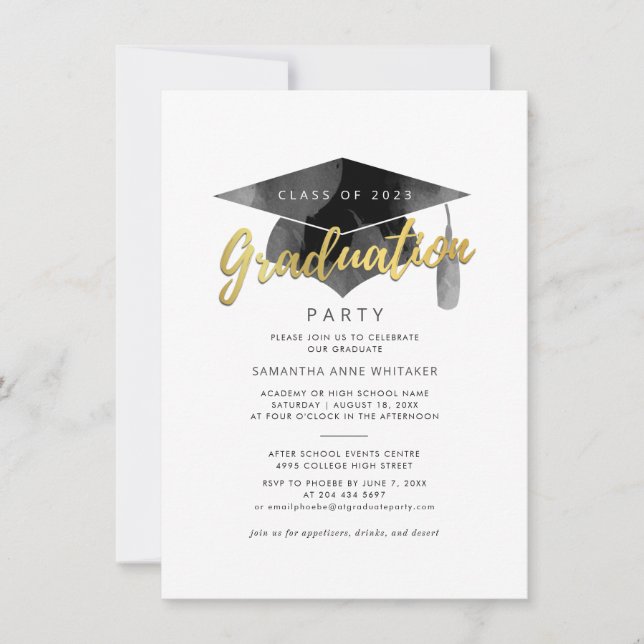 Graduation 2025 Grad Elegant Senior Grad Party Invitation (Front)