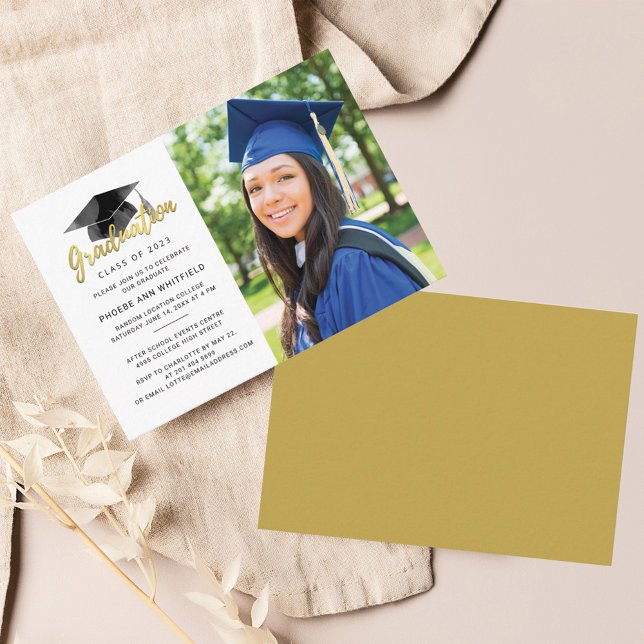 Graduation 2025 Grad Photo Mini Party Invitation (Graduation 2024 Photo Grad Party Invitation)