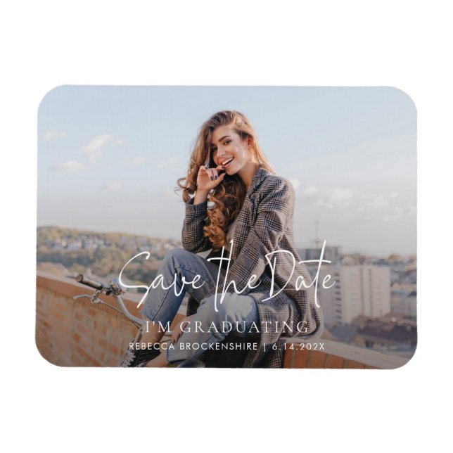 Graduation 2025 Grad Photo Save the Date Magnet (Horizontal)
