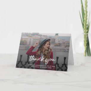 Graduation 2025 Grad Photo Script Thank You Card