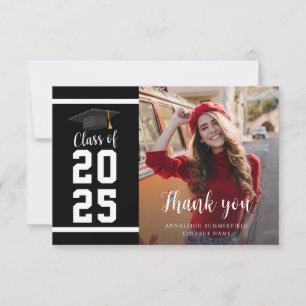 Graduation 2025 Grad Photo Thank You Card
