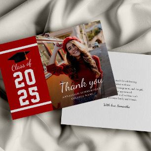 Graduation 2025 Grad Photo Thank You Card
