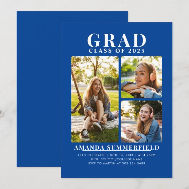 Graduation 2025 Grad Photos Modern Announcement (Front/Back)