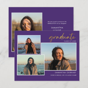 Graduation 2025 Grad Photos Purple Announcement