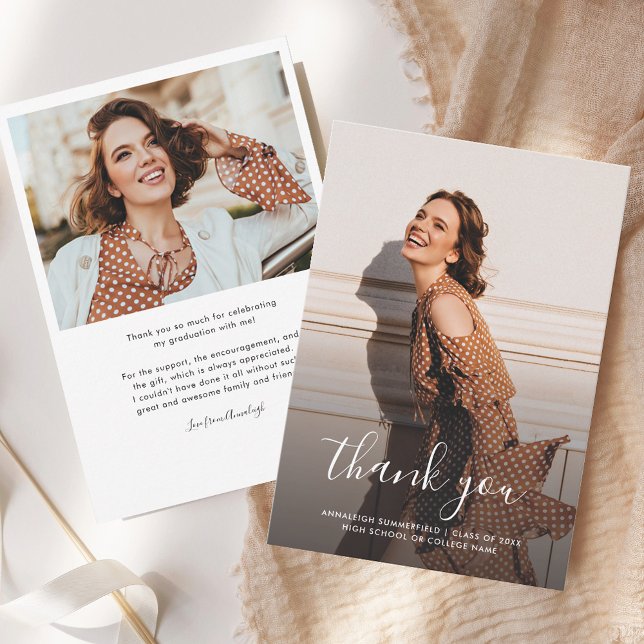 Graduation 2025 Grad Photos Thank You Card (Graduation 2025 Grad Photos Thank You Card)