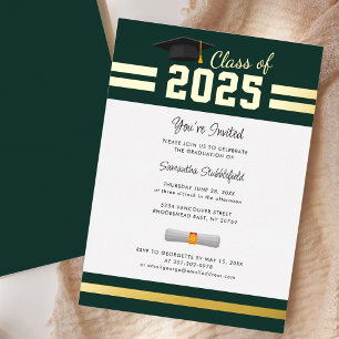Graduation 2025 Green Grad Party Gold