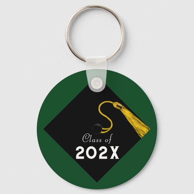 Graduation 2025 Green Keepsake Key Ring (Front)
