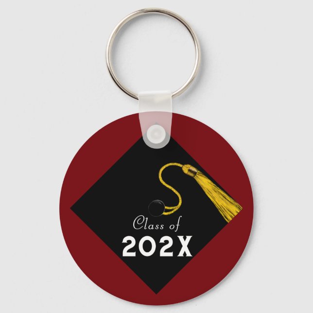 Graduation 2025 Maroon Keepsake Key Ring (Front)