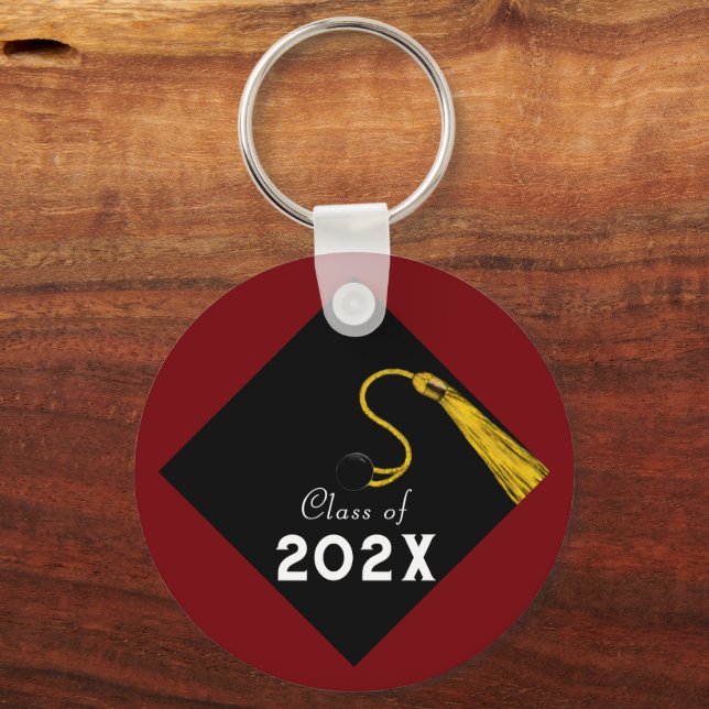 Graduation 2025 Maroon Keepsake Key Ring (Front)