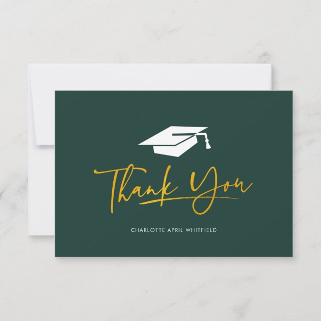 Graduation 2025 Minimalist Script Grad Thank You Card (Front)
