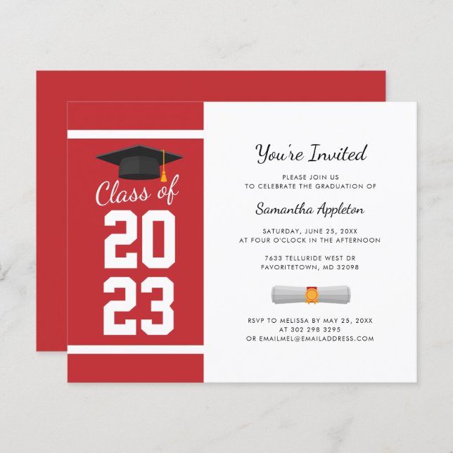 Graduation 2025 Modern Grad Party Invitation (Front/Back)