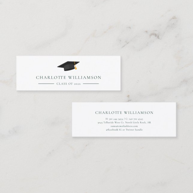 Graduation 2025 Modern Name Calling Mini Business Card (Front/Back)